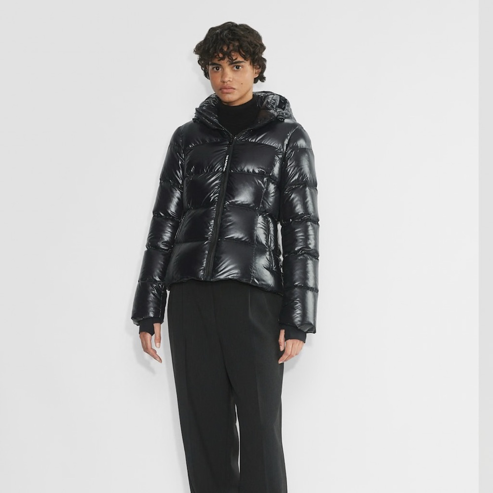 Shiny Black Puffer Jacket